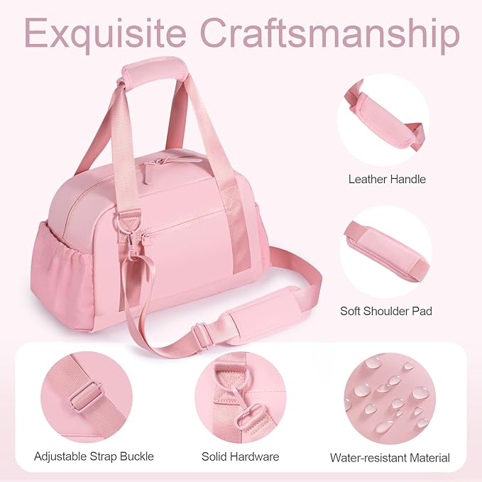 Small Gym Bag 14 inch for Women & Men Mini Gym Duffel Bag with Wet Compartment Waterproof Travel