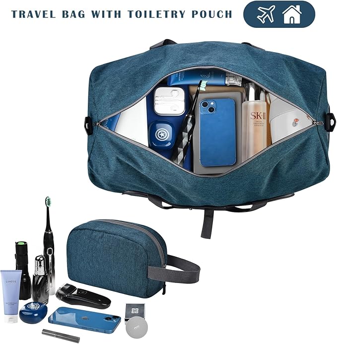 Felipe Varela Duffle Bag with Shoes Compartment and Adjustable Strap,Foldable Travel Duffel Bags