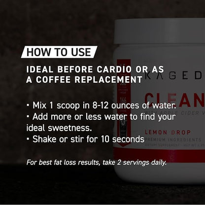 Kaged Clean Burn Powder | Strawberry Lemonade | Thermogenic Weight Management | Boost Metabolism |