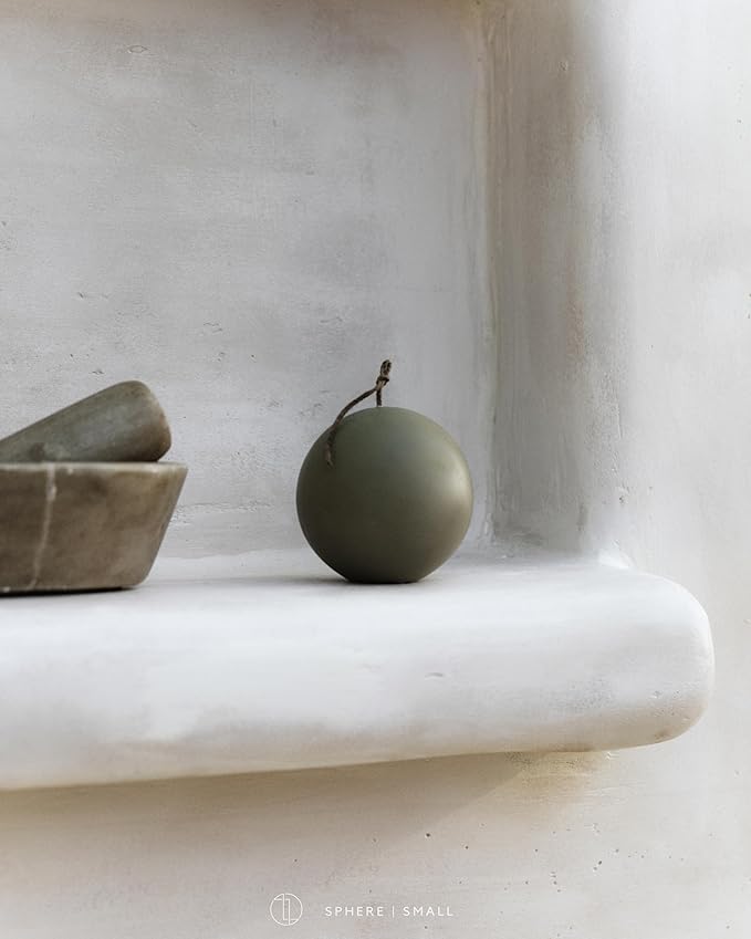 LAWA Sphere Candle - Beautiful Handmade Pillar Scented Soy Wax Elegant Aesthetic Candle