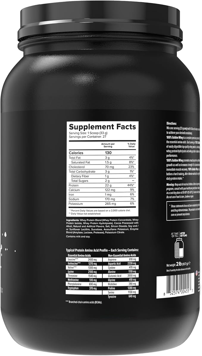 Maxler 100% Golden Whey Protein - 22g Protein per Serving - Premium Whey Protein Powder for Pre