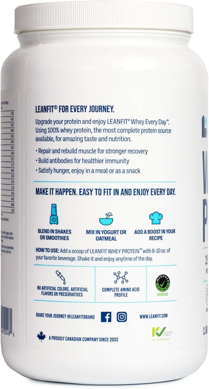 LeanFit WHEY Protein Cookies & Cream - 100% Whey Protein Powder, 25g Protein Per Serving