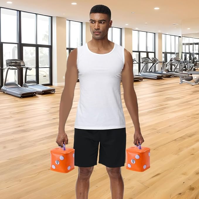 Travel Dumbbells, Water Filled Dumbbells Set, Fitness Exercise Dice 15/20 lbs, Portable Fitness