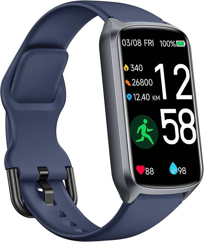Health Fitness Tracker with 24/7 Heart Rate, Blood Oxygen, Blood Pressure, Sleep Tracker, 5ATM