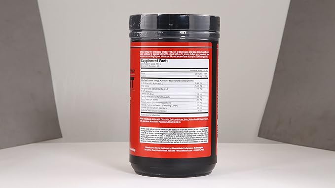MuscleMeds Nitrotest Pre-Workout Supplement Drink, Boost Nitric Oxide, Testosterone, Watermelon, 30