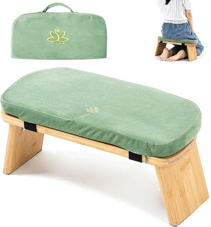 Meditation Bench, Bamboo Meditation Stool, Folding Kneeling Meditation Bench, Seiza Prayer Bench