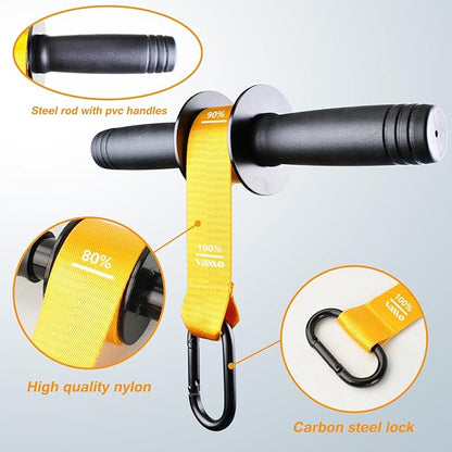 VAIIO Forearm Strengthener and Wrist Roller with Quick Locking Mechanism - Durable PVC Anti-Slip
