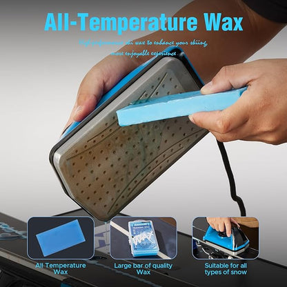 XCMAN Complete Ski Snowboard Tuning Waxing Combo Kit with Waxing Iron,Ski Wax,Side Base Edge