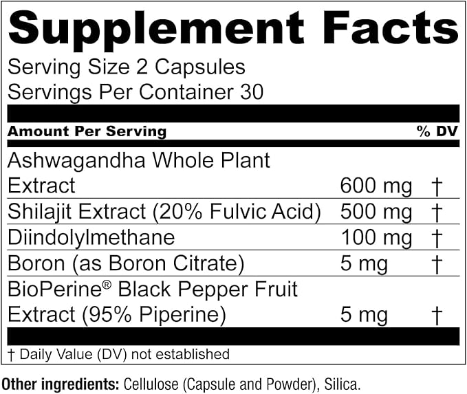 Essential Elements Male Health Supplement - Muscle Support & T-Health with DIM, Ashwagandha