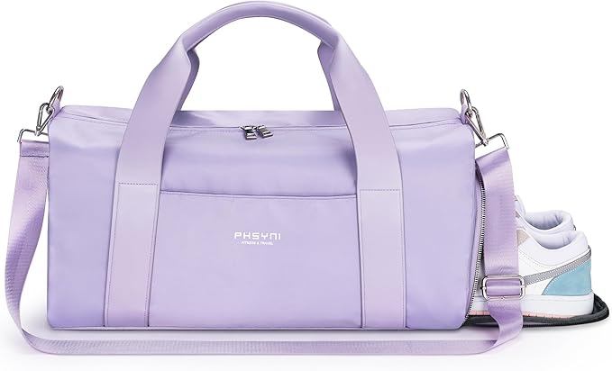 Gym Bag for Women Girls with Shoe Compartment & Wet Pocket - Duffle Bag for Travel Sports Fitness