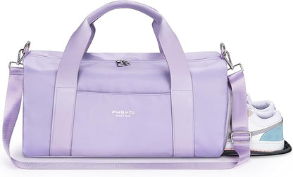 Gym Bag for Women Girls with Shoe Compartment & Wet Pocket - Duffle Bag for Travel Sports Fitness