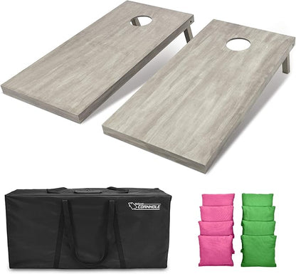 GoSports 4 ft x 2 ft Regulation Size Wooden Cornhole Boards Set - Includes Carrying Case and Bean
