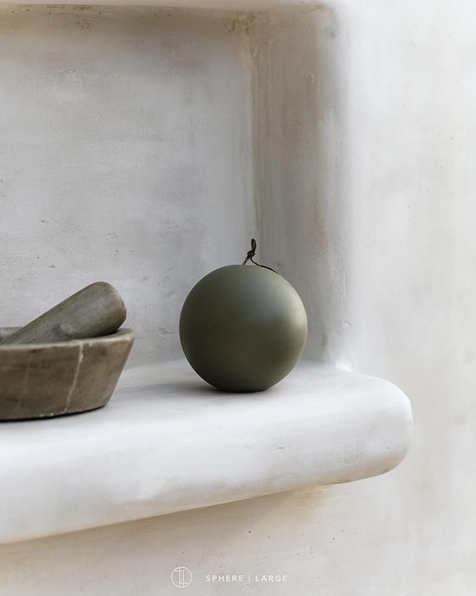 LAWA Sphere Candle - Beautiful Handmade Pillar Scented Soy Wax Elegant Aesthetic Candle