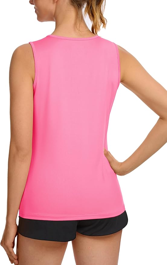 TACVASEN Women's UPF 80+ Workout Tank Top Sleeveless Quick Dry Sun Protection Hiking Athletic Gym