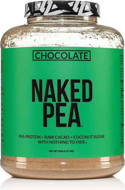 NAKED nutrition Chocolate Naked Pea Protein Isolate - 5Lb Bulk, Plant Based, Vegetarian & Vegan
