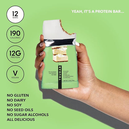 TRUBAR Vegan Protein Bar, Whipped for Key Lime, Gluten Free, Plant Based, High Fiber, Dairy Free