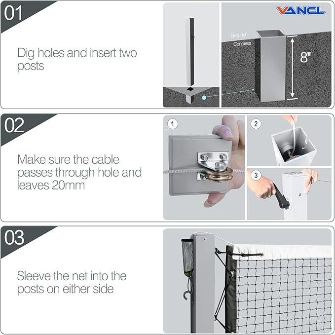 Pro Pickleball Net Portable with Wheels – 22ft Heavy Duty Pickleball Net System with Sturdy