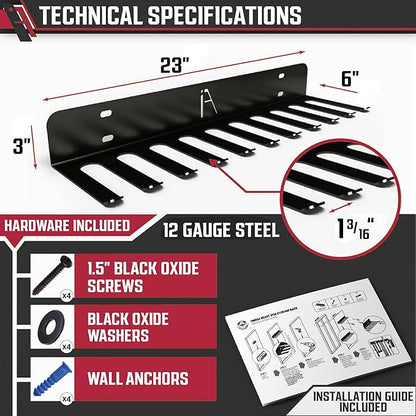 IRON AMERICAN (BEAST + OMEGA) Gym Storage Racks 9 & 11 Hook (2-RACKS) Heavy-Duty Gym Wall Organizer