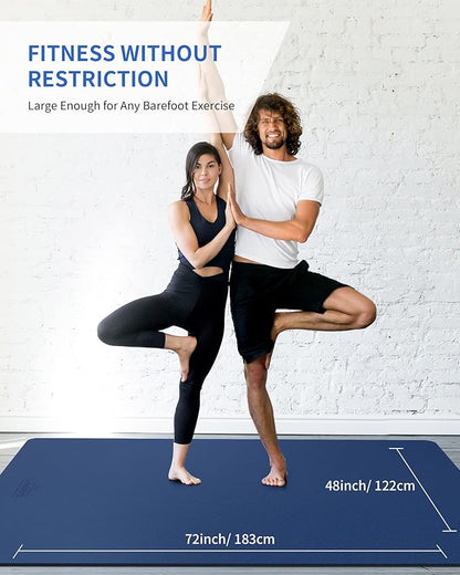 CAMBIVO Large Yoga Mat (6'x 4'), Extra Wide Workout Mat for Men and Women, Yoga Mat Thick 1/3 &1/4
