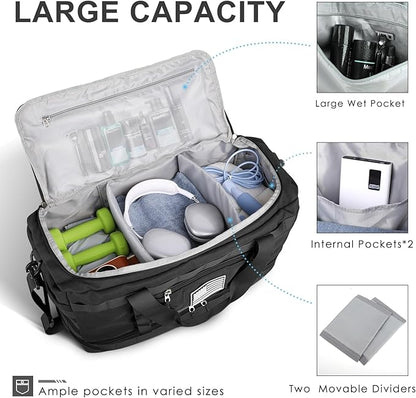ETRONIK Travel Bag for Men Women, Gym Bag & Tactical Duffle Bags for Travel, Carry on with Toiletry