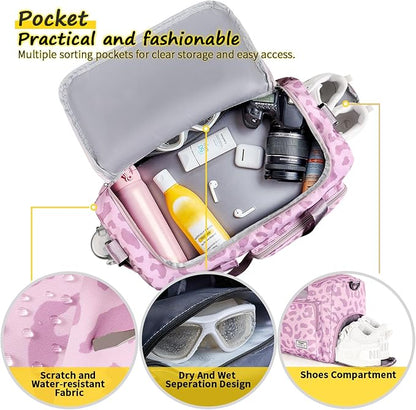 FIORETTO Women's Gym Duffle Bag with Shoes Compartment, 37L Capacity, Ideal for Travel, Gym