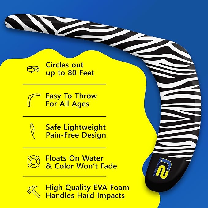Beach Boomerang Toy For All Ages - Outside Beach Games Adults & Outdoor Toys For Kids - Fun Outdoor