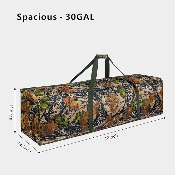 TOPDesign 46 Inch Extra Large Zippered Duffel Bag for Travel Camping Sports Equipment Storage