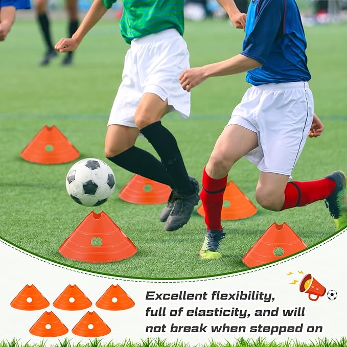 ShinyRelief Jumbo Disc Cones Jumbo Soccer Cones with Mesh Bag Giant Large Agility for Soccer