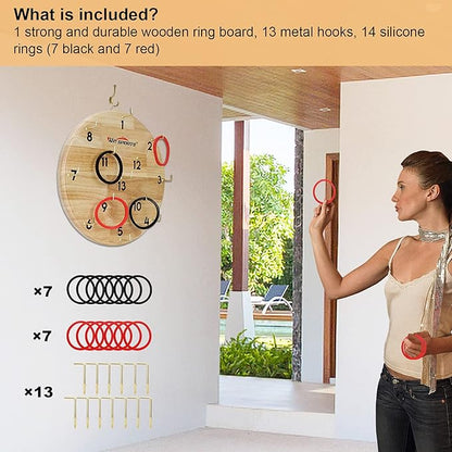 Ring Toss Game,Indoor Outdoor for Kids Adults Family,Fun Tailgate or Hangs on Wall,Exciting Gift