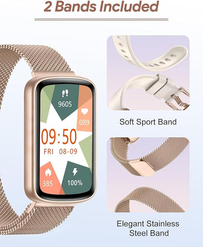 RUIMEN Fitness Tracker, Fitness Watches for Women Men with Heart Rate Monitor Blood Oxygen Sleep
