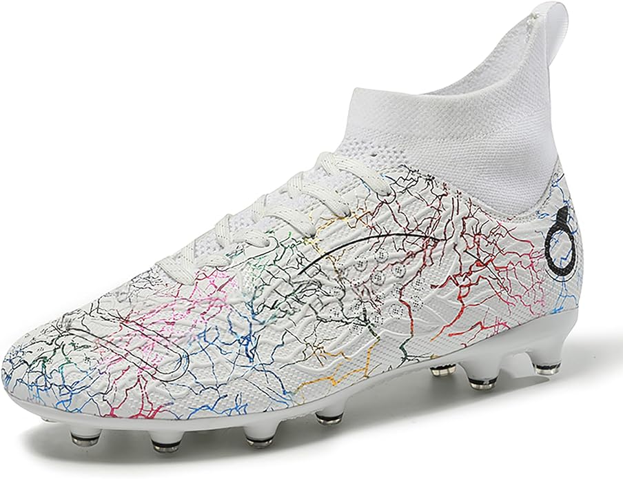 Men's Soccer Shoes High-Top Soccer Cleats Outdoor Breathable Athletic Professional Spikes Youth