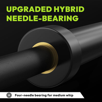 HANDBODE 7 ft Olympic Barbell, 45 lb Bar, 2-Inch Sleeves, Black