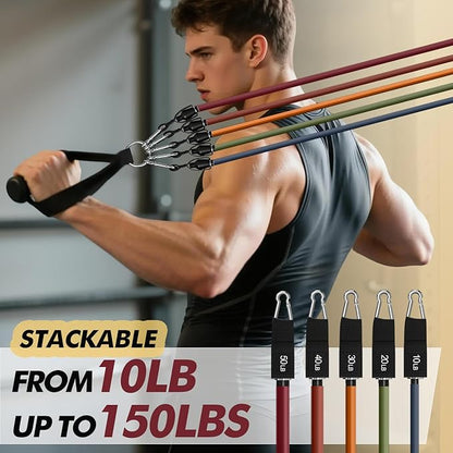 WHATAFIT Resistance Bands, Exercise Bands，Resistance Bands for Working Out, Work Out Bands with
