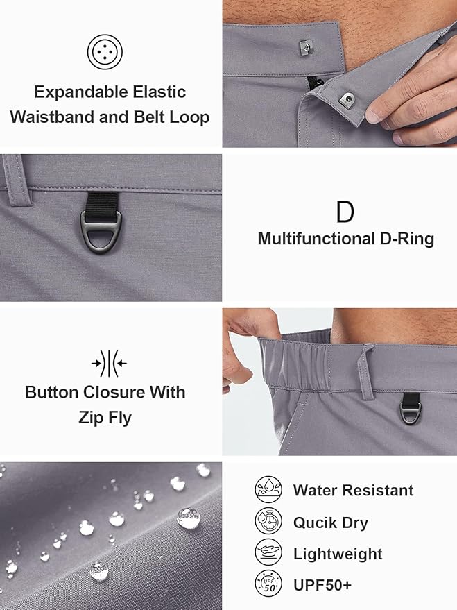 NORTHYARD Men's Cargo Hiking Shorts 9" Lightweight Outdoor Tactical Work Camping Sport Golf Casual