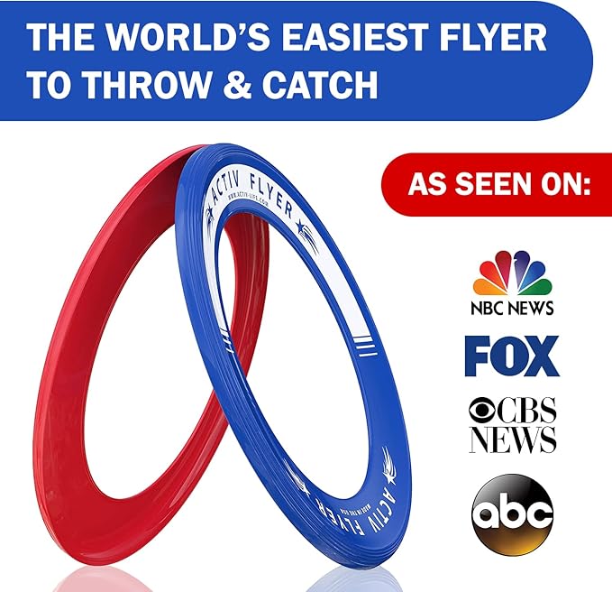Activ Life Kid’s Flying Rings (2 Pack) They Fly Straight & Don’t Hurt, 80% Lighter Than Standard
