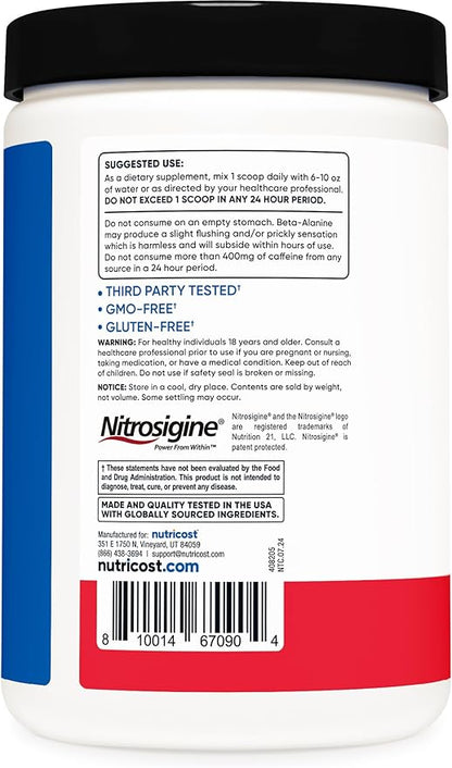 Nutricost Pre-X Xtreme Pre-Workout Complex Powder, Fruit Punch, 30 Servings, Vegetarian, Non-GMO
