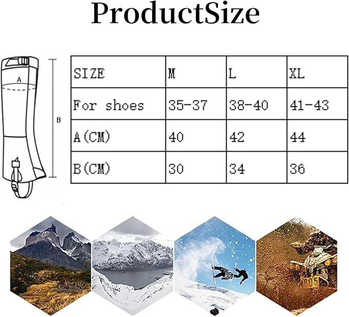 Leg Gaiters for Hiking Boots,900D Waterproof Hunting Hiking Gaiters Adjustable Snow Boot Gaiters
