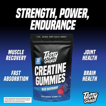 Creatine Gummies - 90g of Creatine Monohydrate - Workout Supplements - Build Muscle & Boost