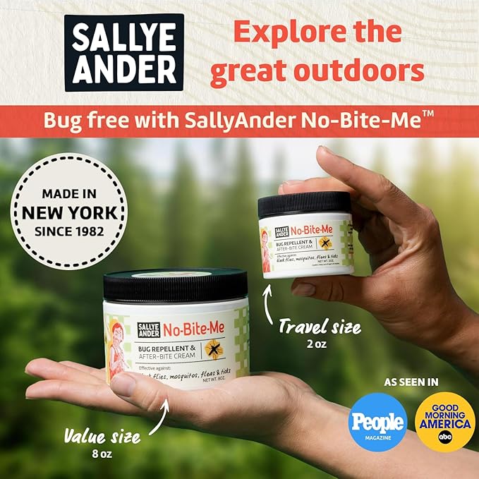 SALLYEANDER No Bite Me All-Natural Bug & Insect Repellent - Anti Itch Cream - 8 oz - Safe for Kids