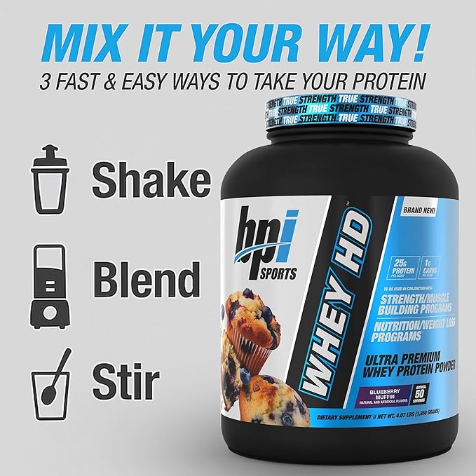 BPI Sports Whey HD Ultra Premium Protein Powder Isolate | Workout Whey Protein Powder for Men &