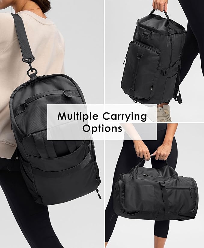 Gym Bag for Women Workout Gym Backpack with Shoe Compartment Sports Duffel Bag Multiple Pockets 30L