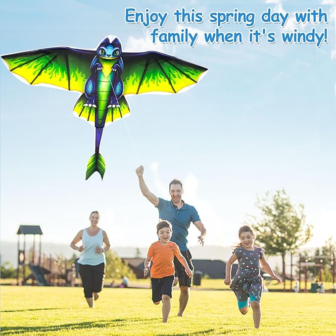 2 Pack Patriotic Eagle & Dragon Kite for Kids and Adults, Easy to Fly Huge Kites for Kids Ages 4-8