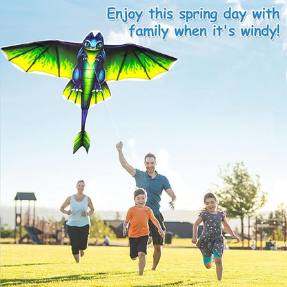 2 Pack Patriotic Eagle & Dragon Kite for Kids and Adults, Easy to Fly Huge Kites for Kids Ages 4-8