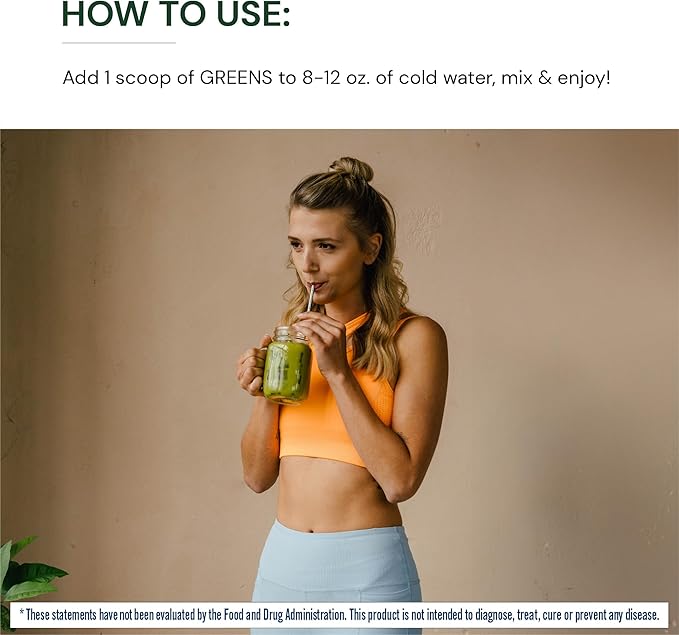 BodyHealth Greens Enhanced with PerfectAmino - Daily Superfood Green Apple Smoothie Powder with