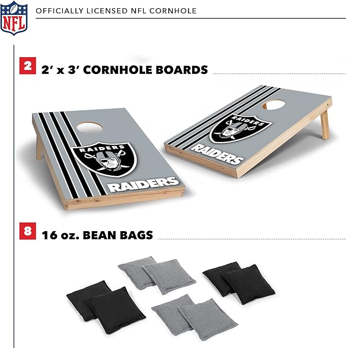 NFL 2' x 3' Solid Wood Cornhole Set with Direct Print HD Team Graphics – Great Gift for Any
