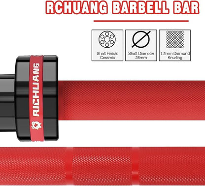 7ft Olympic Barbell, Weightlifting Barbell 28mm 45lb - 500/700/1000lbs Capacity with Smooth