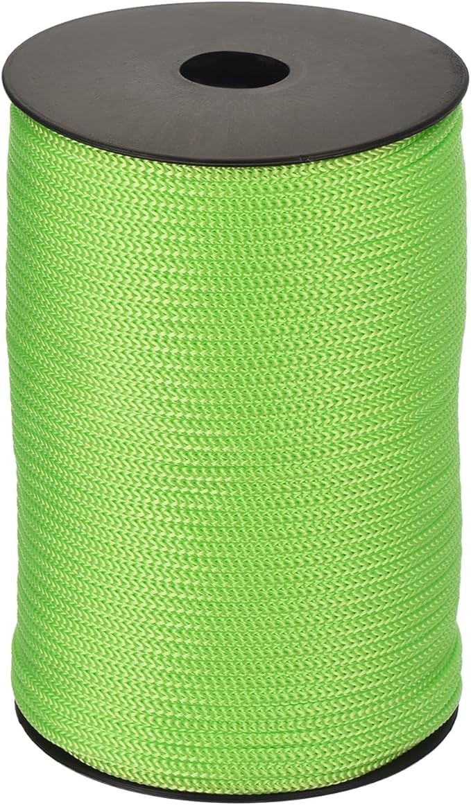 MECCANIXITY 5/32 Inch Polypropylene Rope Braided Ropes, 328ft Camping Rope Hollow Utility Cord for