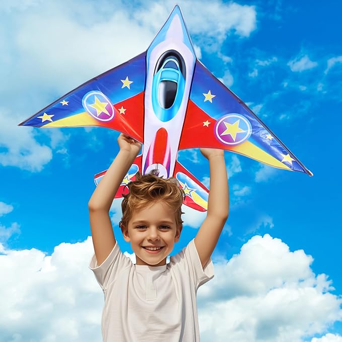 Fighter Jet Kites for Kids & Adults - Durable Airplane Kites for Boys Ages 8-12 & 4-8 with Kite