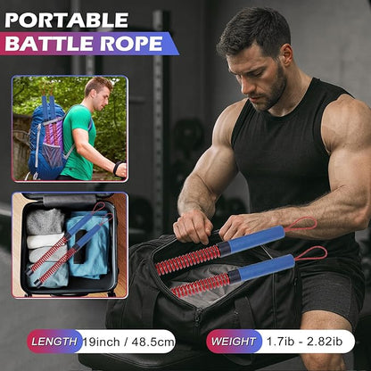 Ropeless Battle Ropes for Home Gym, Adjustable Weight, Weighted Workout Cords for HIIT, Strength