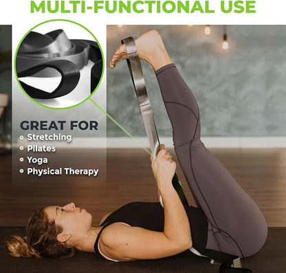 Gradient Fitness Stretching Strap for Physical Therapy, 12 Multi-Loop Stretch Strap 1.5" W x 8' L